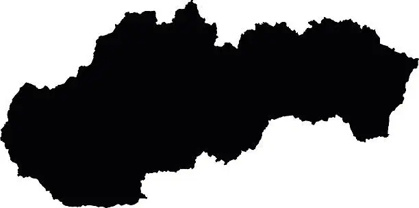 Vector illustration of Slovakia black map on white background vector