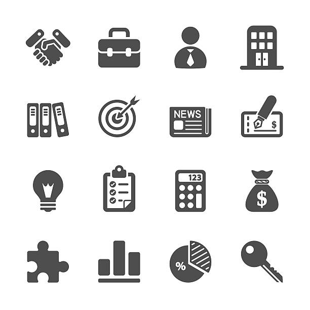 business and office icon set, vector eps10 business and office icon set, vector eps10.. calculator illustrations stock illustrations