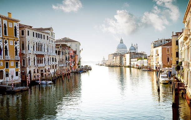 View from Accademia Bridge on Grand Canal in Venice View from Accademia Bridge on Grand Canal in Venice grand canal china stock pictures, royalty-free photos & images