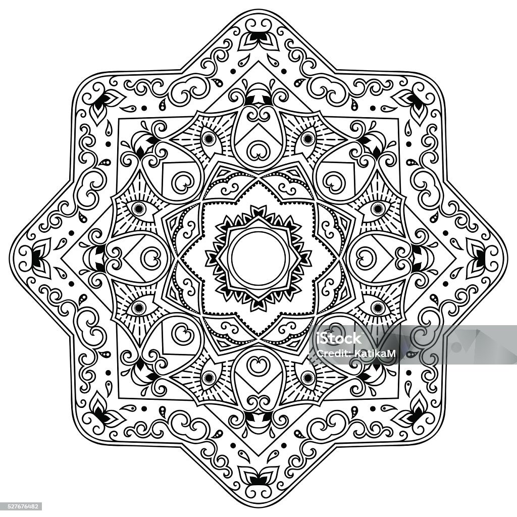 Vector henna tatoo mandala. Mehndi style. Abstract stock vector