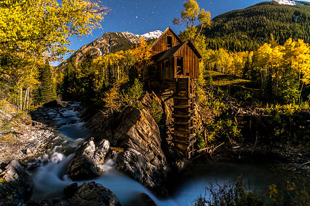 Crystal Mill Bright Starry Night Gunnison Colorado