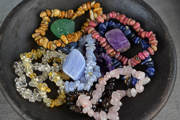 istock Bracelets of crystals and gemstones for a healing effect 527678675