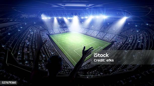 Soccer Stadium With Fans Stock Photo - Download Image Now - Soccer, Stadium, Fan - Enthusiast