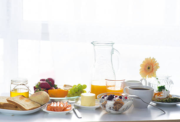 istock Breakfast served in front of the window 527679658