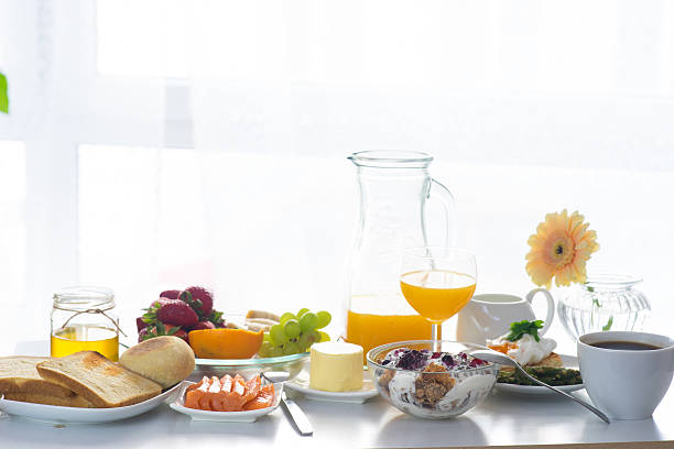 istock Breakfast served in front of the window 527679702