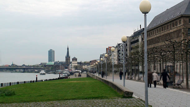 Rhein River Waterfront Dusseldorf Germany Europe