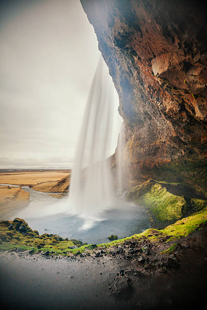 Iceland landscape, Seljalandsfoss waterfall