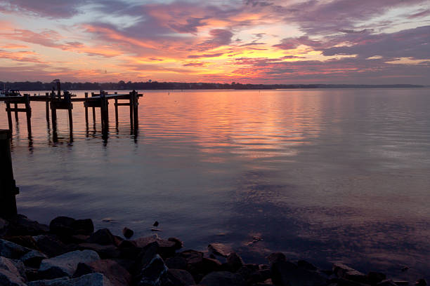 Colorful sunrise at HAvre de Grace, MD
