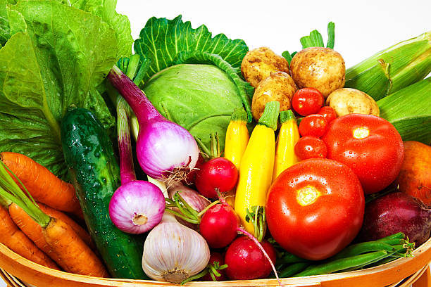 istock Fresh Market Vegetable and Fruit Border Frame on White Background 527684634