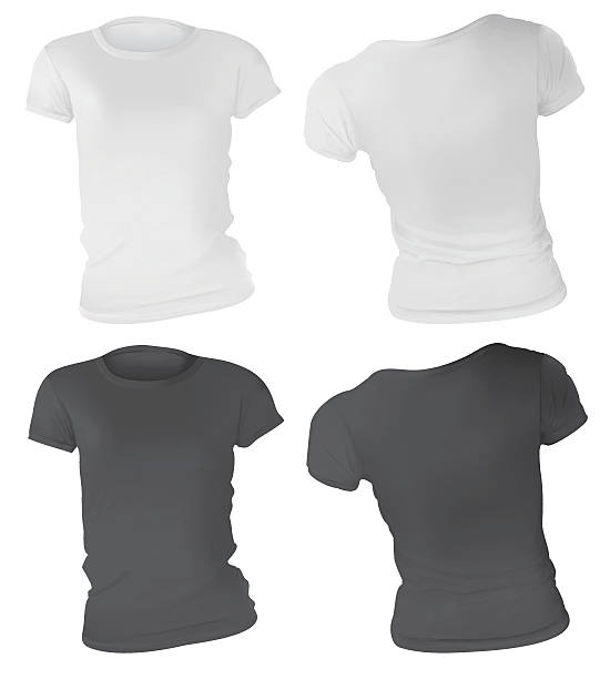 istock Black and White Women T-Shirt Design Template 527684650