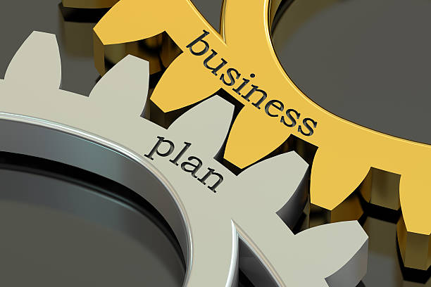 istock Business Plan concept on the gearwheels, 3D rendering 527687296
