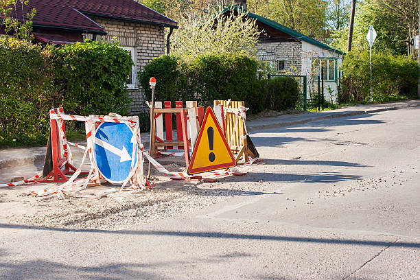 istock warning sign on road repairs 527689284