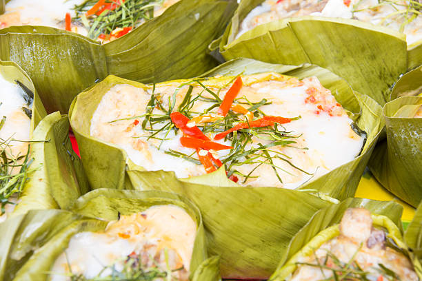 istock Steamed curried fish, Thai food 527689945