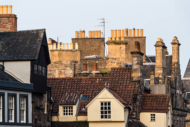 istock Chimney stacks and roofs in Edinburgh's Old Town, Scotland 527690423