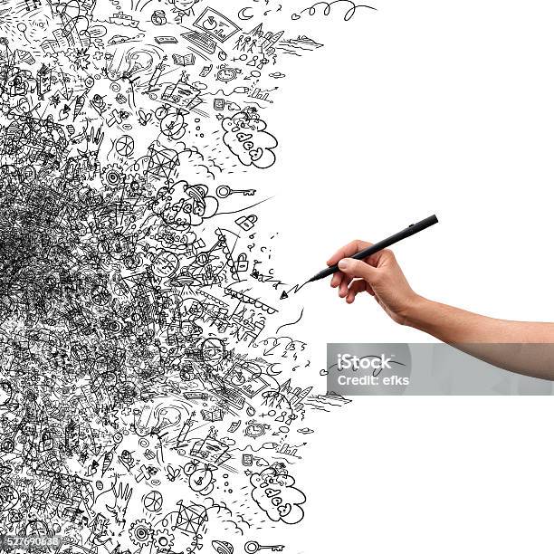 Drawing Hand Creative Doodle Stockfoto en meer beelden van Doedel - Doedel, Tekening, Tekenen