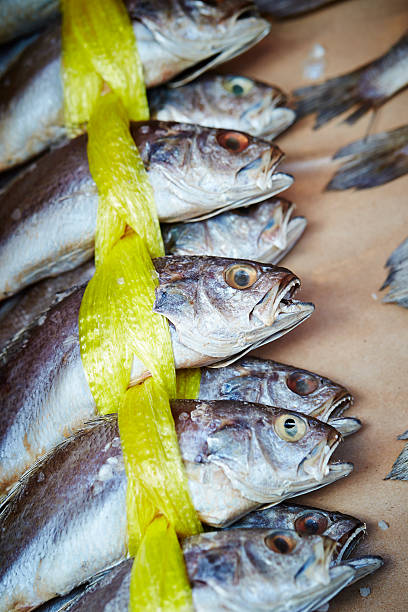 Pile of dried fish at Korean market