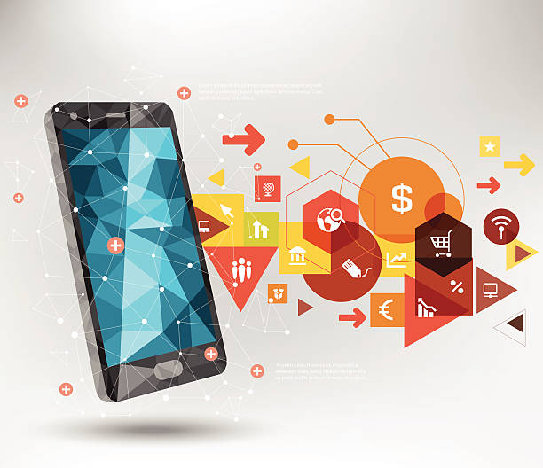 business Smartphone Smartphone for business making money origami stock illustrations