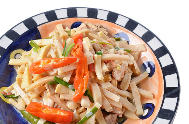 istock thai food,bamboo shoots sliced fried with pork 527696613