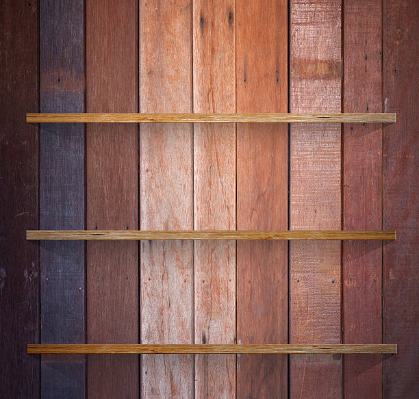 istock Wooden book Shelf background 527702187