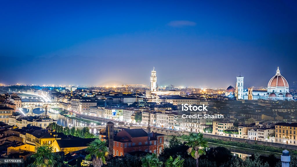 Night over the Florence, Italy Architecture Stock Photo