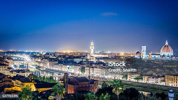 Night Over The Florence Italy Stock Photo - Download Image Now - Architecture, Arranging, Basilica