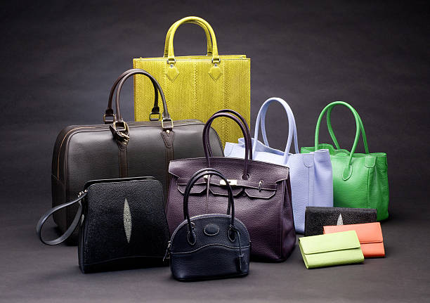 istock Set of beautiful leather handbags 527703713