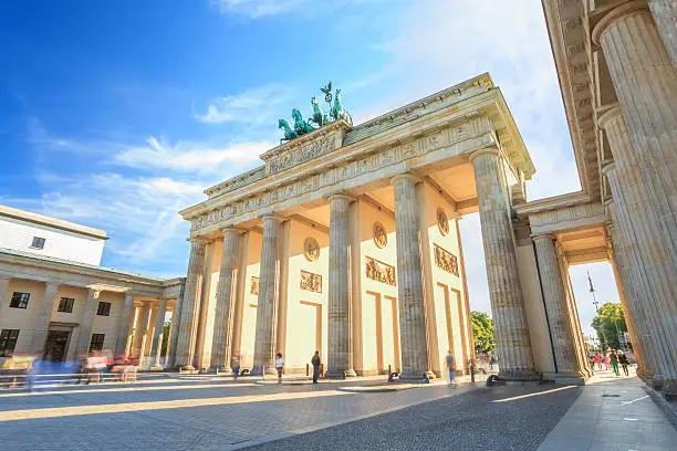 sunset at Berlin Brandenburg Gate of Germany