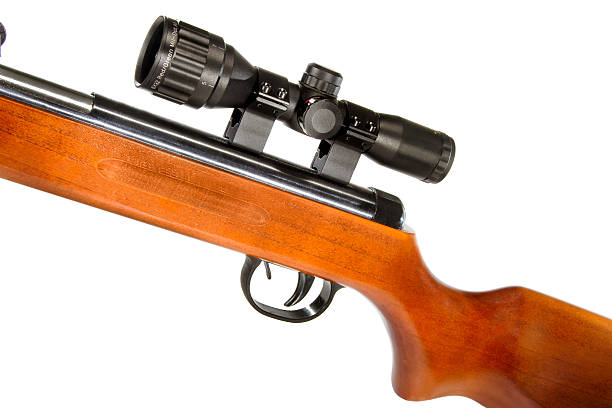 istock air rifle with a telescopic sight and a wooden butt 527705633