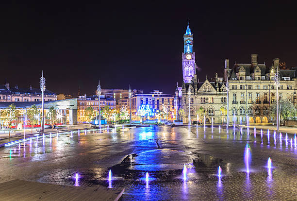 istock Bradford City Hall and Centenary Square at night 527708315
