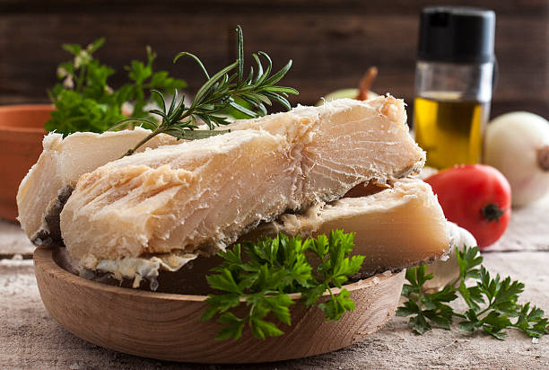 salted codfish stock photo