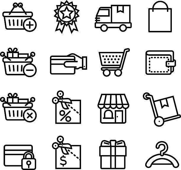 Shopping flat style icon vector art illustration