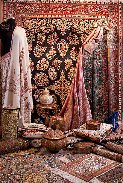 istock Display of carpets and fabrics 527724571