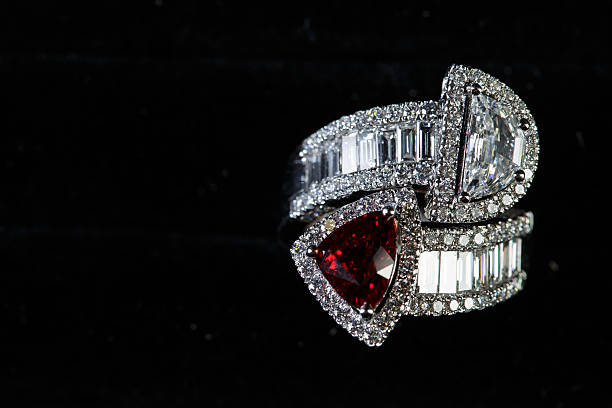 istock Jewellery ring on the black background. 527725227