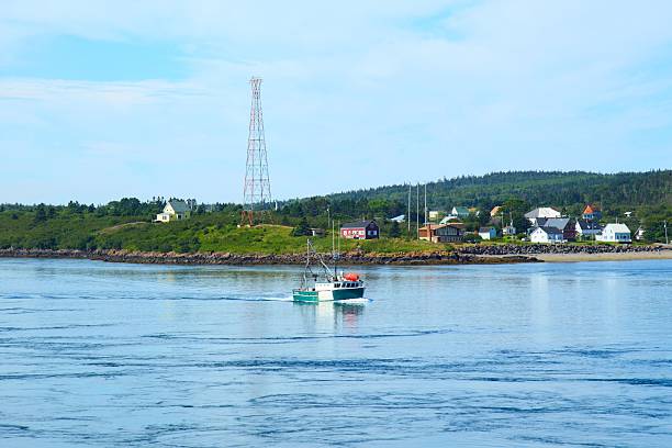 istock Scenic view of a boat  sailing in a channel. 527742733