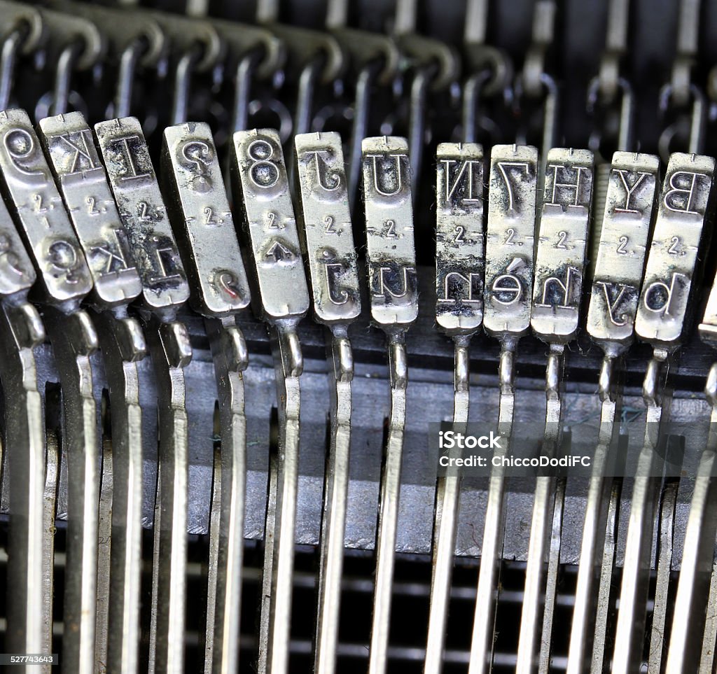 hammers for writing with an ancient manual typewriter steel hammers for writing with an ancient manual typewriter Alphabet Stock Photo