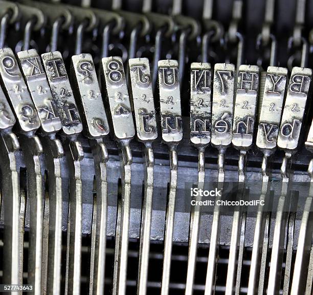 Hammers For Writing With An Ancient Manual Typewriter Stock Photo - Download Image Now