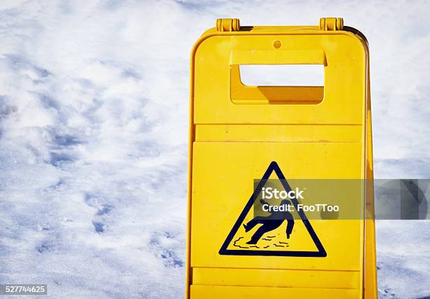 Caution Slippery Surface Sign Stock Photo - Download Image Now - Falling, Outdoors, Alertness