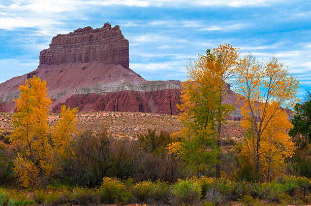 Wild Horse Butte Fall Colors and Beautiful Dramatic Sky Utah