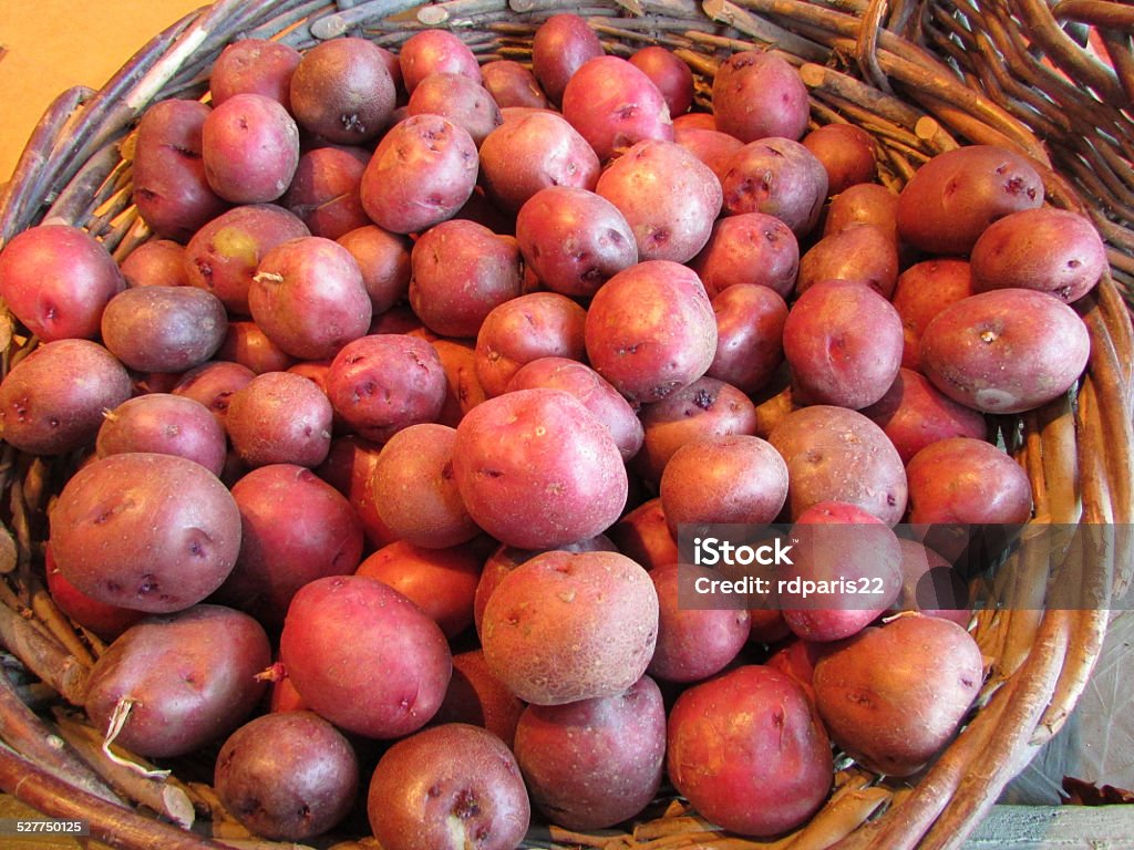 Red Potatoes Red potatoes in a basket at the Portland Oregon farmer's market. Basket Stock Photo