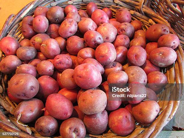 Red Potatoes Stock Photo - Download Image Now - Basket, Close-up, Color Image