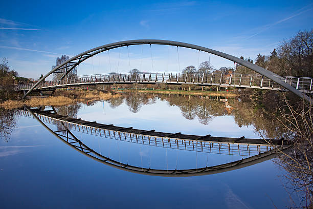 kirkpatrick macmillan bridge reflections dumfries - dumfries stok fotoğraflar ve resimler