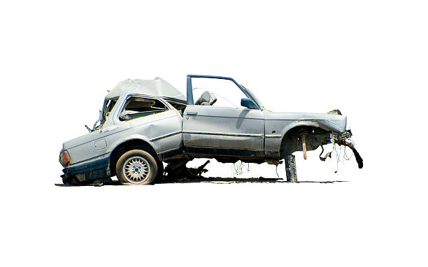 istock Total Loss.  Demolished car. 527759701