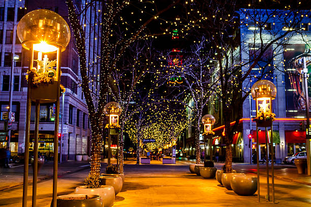 Holiday Lights in Denver Colorado USA stock photo