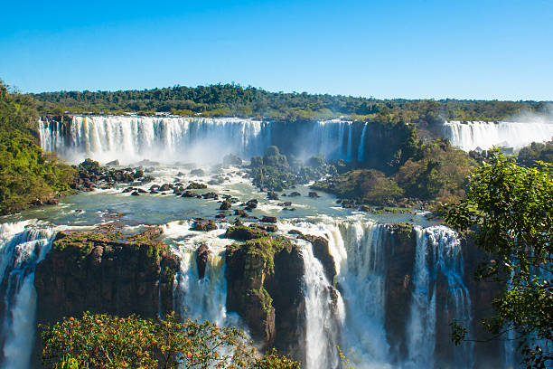 Iguacu Water Falls Iguac Waterfalls at the South of Brazil paraguay stock pictures, royalty-free photos & images