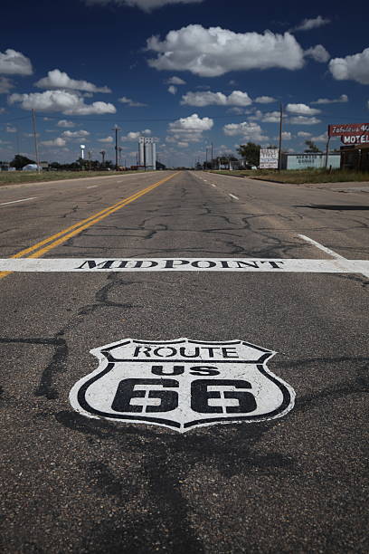 midpoint of route 66 stock photo