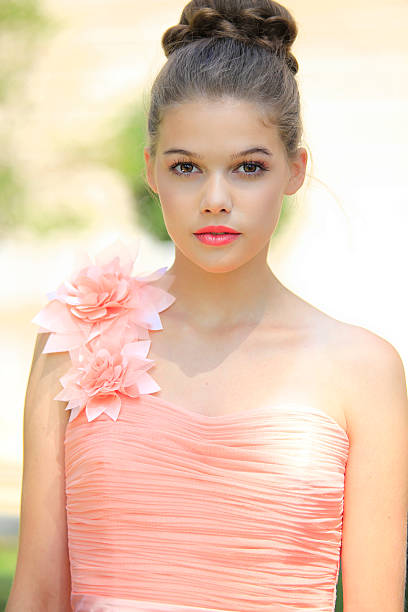 Beautiful young woman portrait stock photo