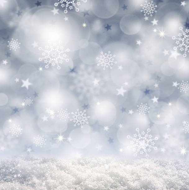 istock Silver christmas background and  snowflakes. 527762857