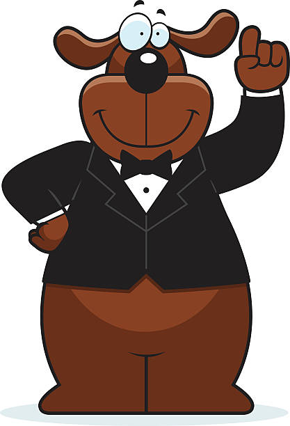 Cartoon Dog Tuxedo A cartoon illustration of a dog in a tuxedo. dog tuxedo stock illustrations