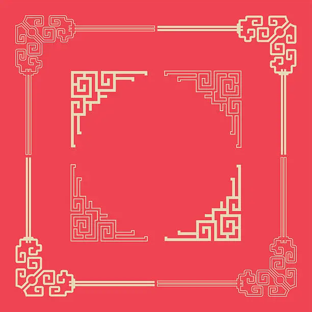 Vector illustration of Frames of Chinese Style