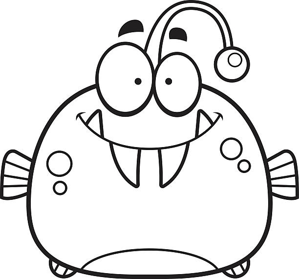Smiling Little Viperfish A cartoon illustration of a viperfish smiling. viperfish stock illustrations